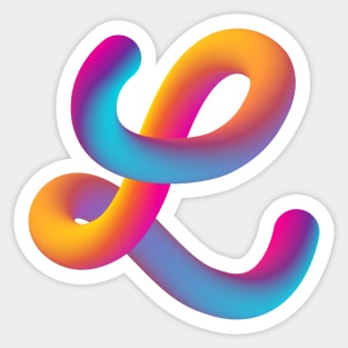 Curly L Sticker